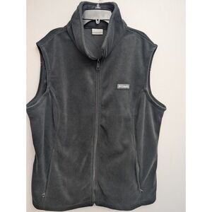 C6 Columbia Vest Men XXL Black Full Zip Polyester Fleece Zipper Mock Neck